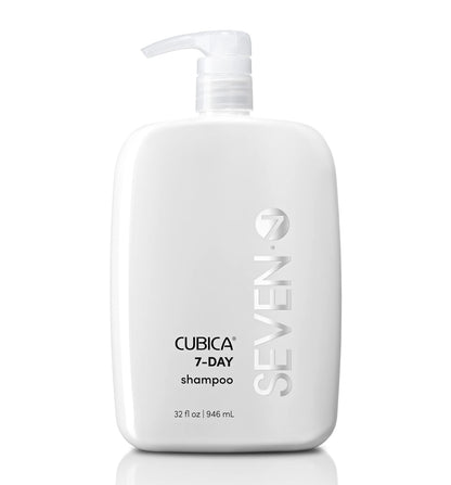 SEVEN Haircare Cubica 7-DAY Shampoo for Women, Men, All Hair Types, Add Shine and Moisture to Hair, Sulfate & Paraben Free, Cruelty Free with Biotin + Green Tea Extract, Made in USA, 32oz