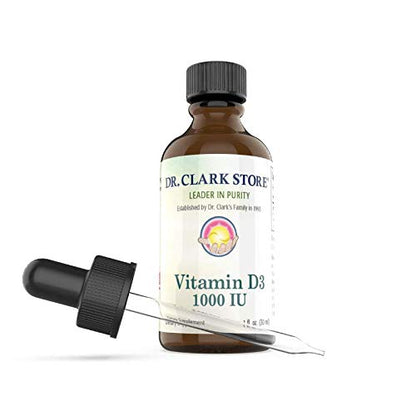 Dr. Clark Liquid Vitamin D Supplement – 1000 IU, 1 Fl Oz, Supports Immune System & Bone Health