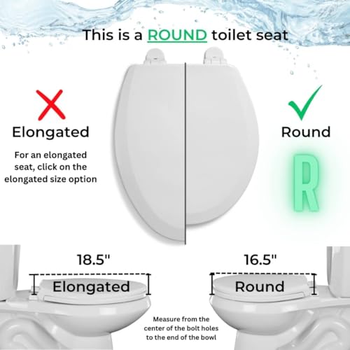 Centoco Toilet Seat Round, Closed Front with Cover, Residential, Plastic, Made in the USA, DSAZAM1200-001, White