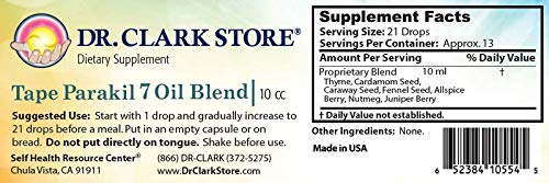 Dr. Clark Tape Parakil 7 Oil Blend, 10 cc - Stronger Immune System