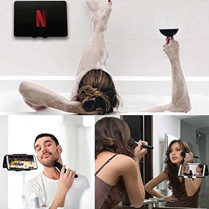 AIRSTIK Cradle Glass Mount Phone Holder Reusable TikTok Facetime Compatible with iPhone iPad Cell Phone for Bathroom Kitchen Shower Dorm Office Made in USA Glass, Mirrors, Windows