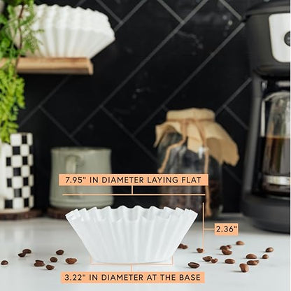 Tupkee Coffee Filters 8-12 Cups - 1400 Count, Basket Style, White Paper, Chlorine Free Coffee Filter, Made in the USA