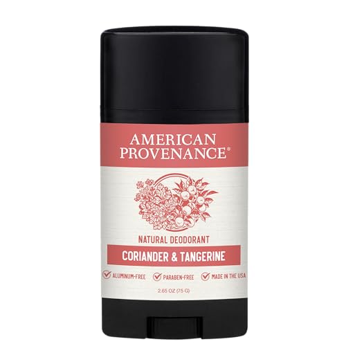 American Provenance Aluminum Free Natural Deodorant - Coriander and Tangerine - 24 Hour Odor Protection - Cruelty Free - Made in the USA (1 pack) (Pinups and Paramour)