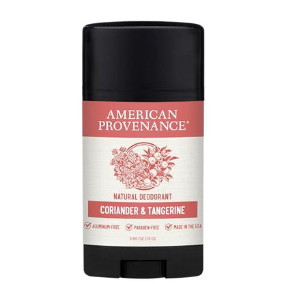 American Provenance Aluminum Free Natural Deodorant - Coriander and Tangerine - 24 Hour Odor Protection - Cruelty Free - Made in the USA (1 pack) (Pinups and Paramour)