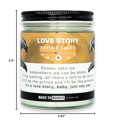 Back to Basics | Love Story - 9oz Vegan Soy Coconut Wax Lavender Scented Candle for Home Decor, Birthday Gifts for Women, Men, Best Friend | Relaxing Aromatherapy Made in USA