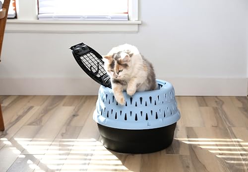 Petmate Get-A-Round Kennel for Cats, up to 20 Pounds, Blue, 19 Inches Wide