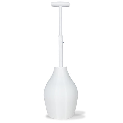 Korky 97-5A BeehiveMAX Hideaway-Heavy Duty Toilet Plunger with Holder-Drip Free Carry-Seals All Bowl Shapes – Powerful Clog Removal, White