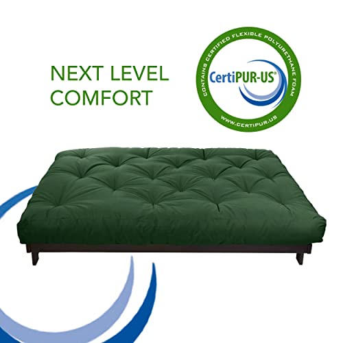 Mozaic Full Size 8-inch Cotton Twill Gel Memory Foam Futon Mattress, Navy