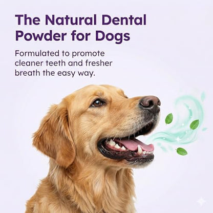 Dog Dental Powder for Teeth Cleaning - Dental Powder for Dogs Teeth – Prevent Dog Bad Breath with Probiotics for Fresh Breath & Oral Health – Chicken Flavored, 60 Scoop Supply