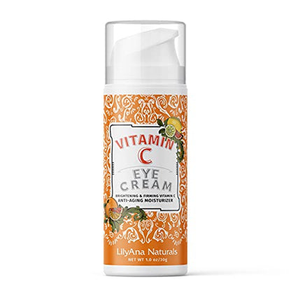 LilyAna Naturals New Formula Eye Cream for Dark Circles, Puffiness, Wrinkles and Bags - Anti-Aging and Hydrating - For Sensitive Skin - 1 oz - Made in USA