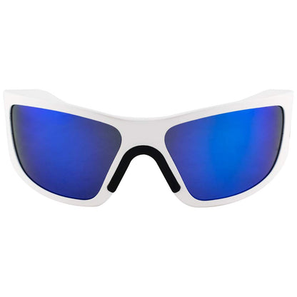 Liquid Eyewear, Hammerhead Model, Aluminum Sunglasses, White Frame, Blue Mirror Polarized Lens Blue Print -Made in the USA