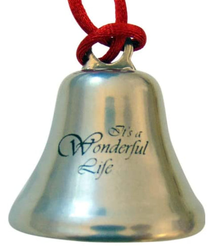 It's A Wonderful Life Christmas Ornament Bell on Ribbon Gift Boxed Movie Souvenir Steel Metal Keepsake Decoration Made in The USA
