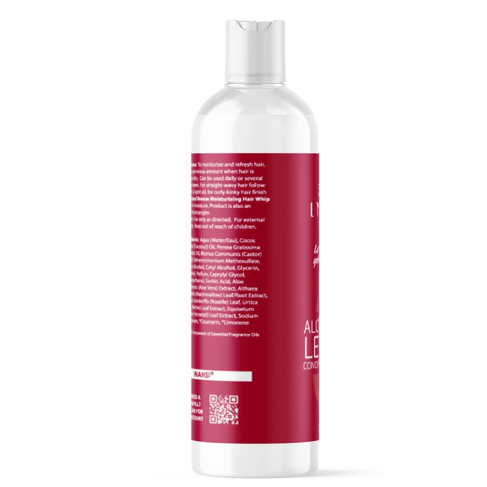 Inahsi Aloe Hibiscus Leave-In Conditioner | Hair Conditioner for Men, Women, or Kids with Curly Hair | Hair Products for Naturally Curly Hair 12 oz | Made in the USA