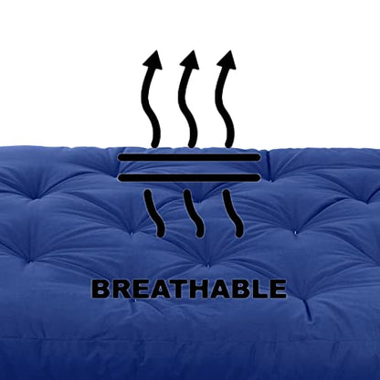 Mozaic Full Size 8-inch Cotton Twill Gel Memory Foam Futon Mattress, Blue