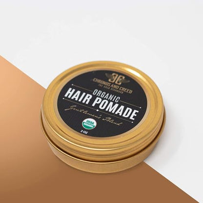 CRIUS COSMETICS Hair Pomade for Men - Certified Organic Pomade with Vegan Ingredients (Chronos And Creed), Natural Hair Balm for Strong Hold & Scalp Care (2 Fl Oz)