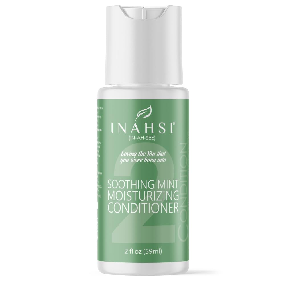 INAHSI Sample Pack | Gentle Cleansing Shampoo | Soothing Mint Conditioner | Curl Sculpting Glaze Strong Hold Gel | Hair Products for Naturally Curly Hair | Made in the USA