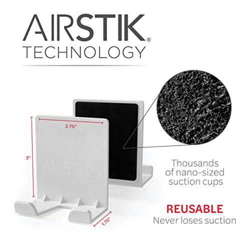 AIRSTIK Cradle Glass Mount Phone Holder Reusable TikTok Facetime Compatible with iPhone iPad Cell Phone for Bathroom Kitchen Shower Dorm Office Made in USA Glass, Mirrors, Windows
