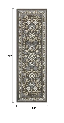 Maples Rugs Florence Runner Rug Non Slip Washable Hallway Entry Carpet [Made in USA]