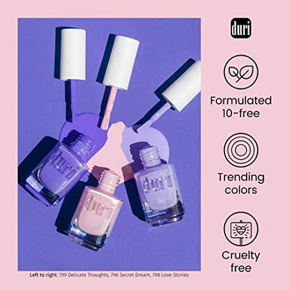duri Nail Polish, 149 Sweet Sixteen, Lavender Pink Metallic Pearl, Glossy, Semi Sheer Coveragare, Quick Drying, 0.45 Fl Oz