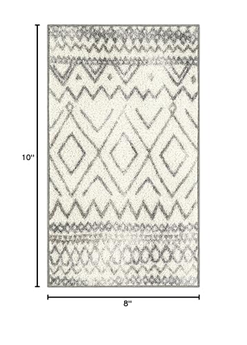 Maples Rugs Abstract Diamond Modern Distressed Kitchen Rugs Non Skid Accent Area Floor Mat [Made in USA], 1'8 x 2'10, Neutral