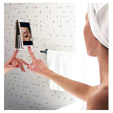 AIRSTIK Cradle Glass Mount Phone Holder Reusable TikTok Facetime Compatible with iPhone iPad Cell Phone for Bathroom Kitchen Shower Dorm Office Made in USA Glass, Mirrors, Windows