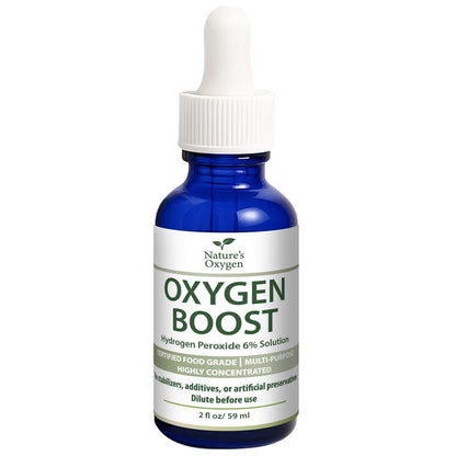 Nature’s Oxygen Food Grade Hydrogen Peroxide 6% Solution, 2 fl oz Dropper Bottle, No Added Stabilizers, Made in USA