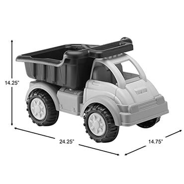 American Plastic Toys Kids Gigantic Dump Truck, Made In USA, Tilting Dump Bed, Knobby Wheels, & Metal Axles Fit for Indoors & Outdoors, Haul Sand, Dirt, or Toys, for Ages 2 and Up (Color May Vary)