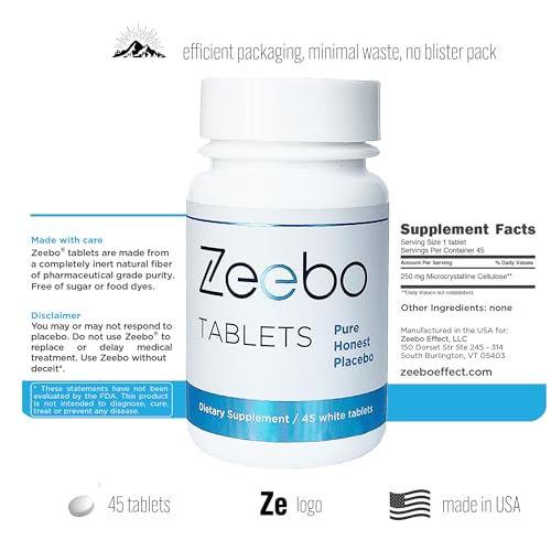 Zeebo Placebo Pills - Choose Tablet or Capsule Form (Tablets)