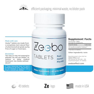 Zeebo Placebo Pills - Choose Tablet or Capsule Form (Tablets)