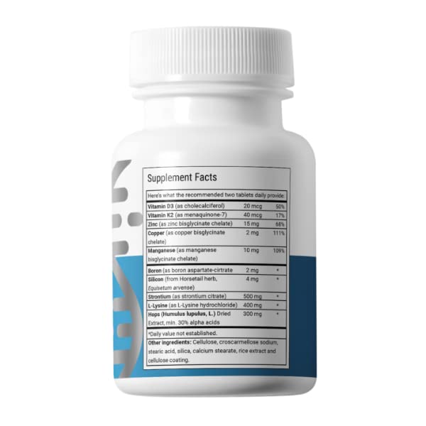 Advanced Bionutritionals – Ultimate Bone Support Supplement, Strontium, Silica, Vitamin K2 and D3, Support Bone Health, Bone Strength, Non GMO, Gluten Free, Dairy Free, Soy Free, Vegan (60 Tablets)