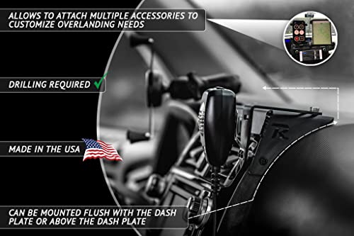 Rago Fabrication Dashboard Mount for Cell Phone, GPS, Radio, & Other Accessories for 2010-2024 Toyota 4Runner 5th Gen | Made in The USA | SUV Dashboard