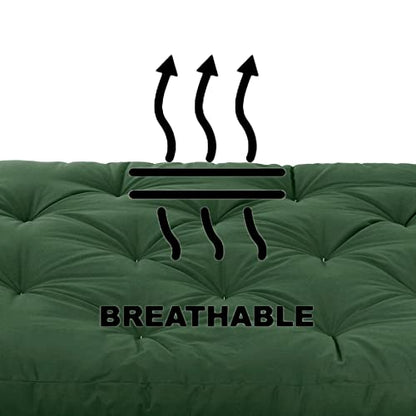 Mozaic Full Size 8-inch Cotton Twill Gel Memory Foam Futon Mattress, Navy