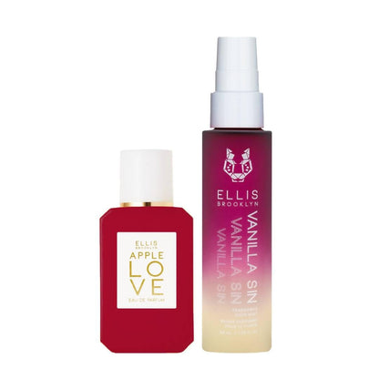 Ellis Brooklyn APPLE LOVE Eau De Parfum for Women & VANILLA SIN Hair and Body Mist - Long Lasting, Clean Perfume for Women and Body and Hair Perfume