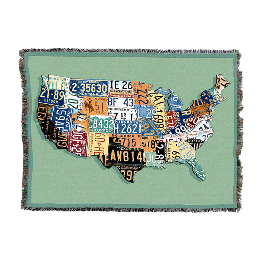 USA License Plate Blanket