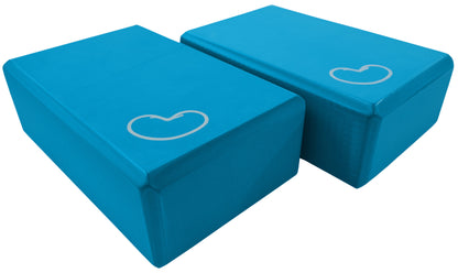 Foam yoga block blue 3 inch two pack