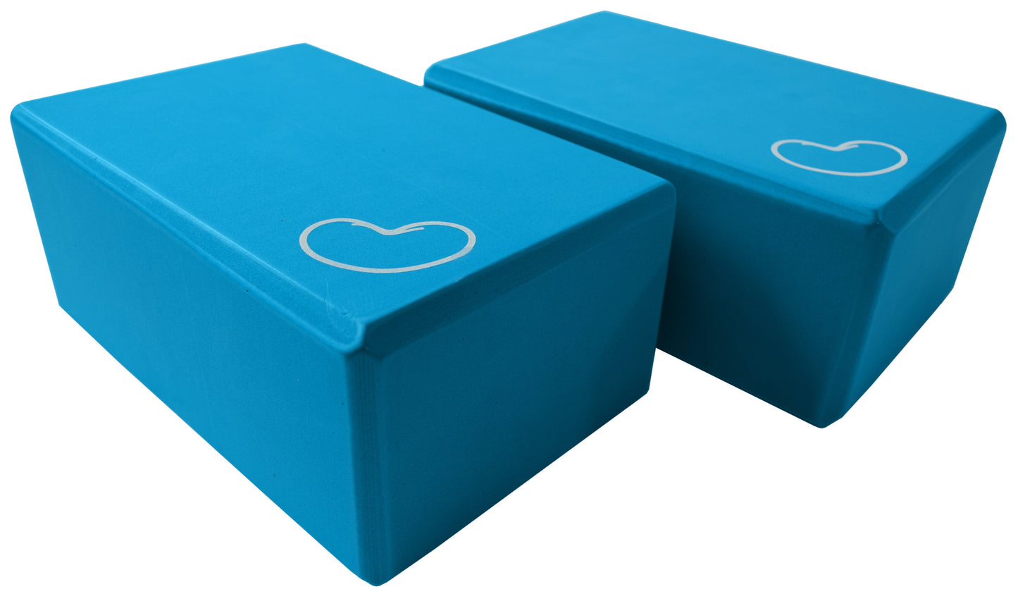 Foam yoga block blue 4 inch two pack