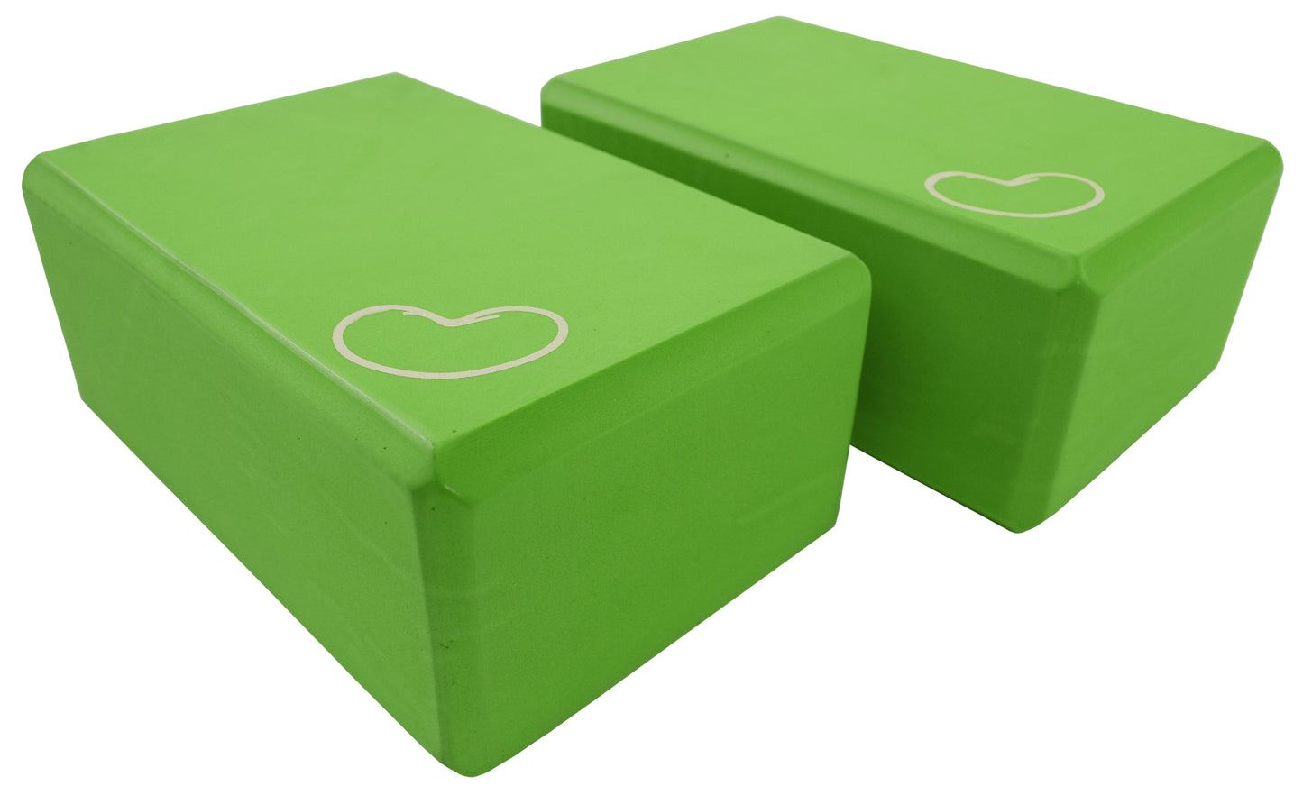 Foam yoga block green 4 inch two pack