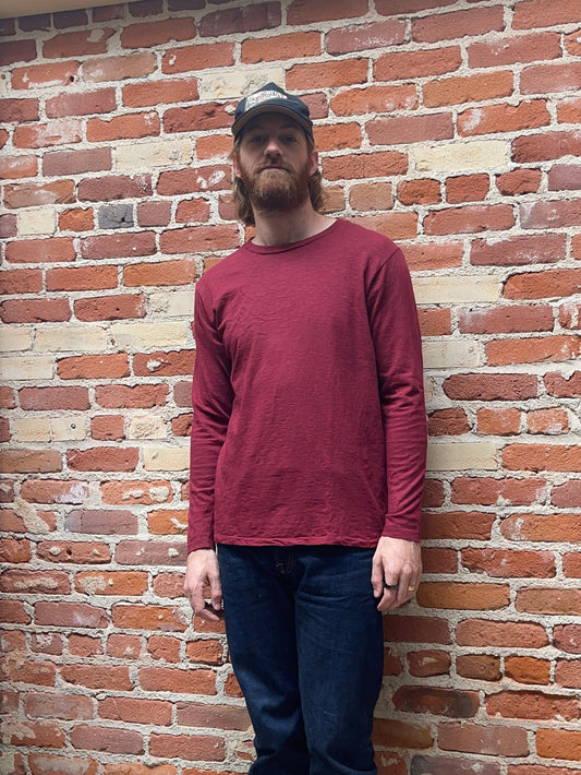 Rolled Tee Long Sleeve Burgundy