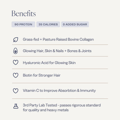 Collagen Powder for Women, Beauty Blend with Vitamin C, Biotin & Hyaluronic Acid, Supports Hair, Skin & Nails, 20 Servings, Grass-Fed Bovine, Chocolate