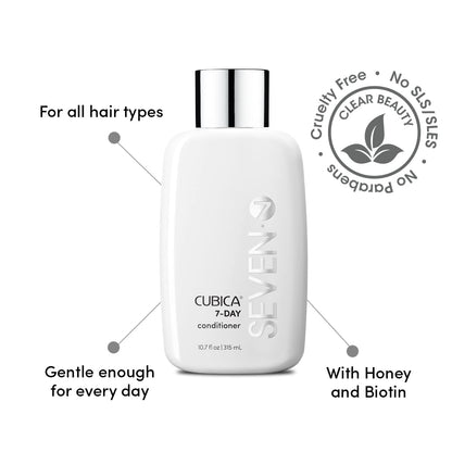 SEVEN Haircare Cubica 7-DAY Conditioner for Women + Men, Detangle and Moisturize Hair, Sulfate + Paraben Free, Cruelty Free with Honey, Shea Butter & Pro Vitamin B5, Made in USA, 32 oz