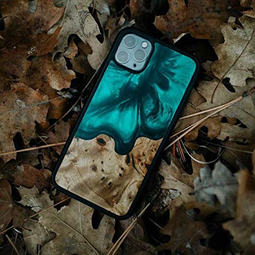 WUDN Slim Resin & Wood Phone Case (Deep Sea Green) Compatible with Apple iPhone Xr