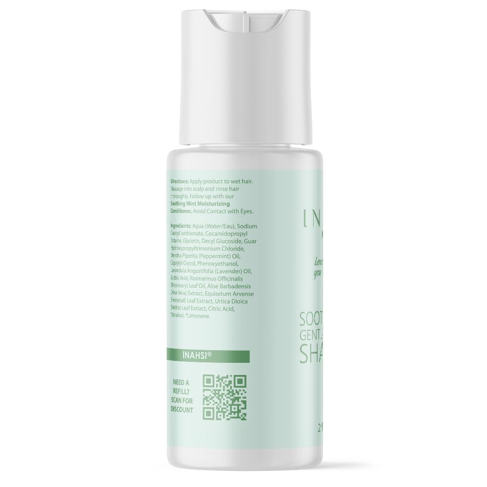 INAHSI Sample Pack | Gentle Cleansing Shampoo | Soothing Mint Conditioner | Curl Sculpting Glaze Strong Hold Gel | Hair Products for Naturally Curly Hair | Made in the USA