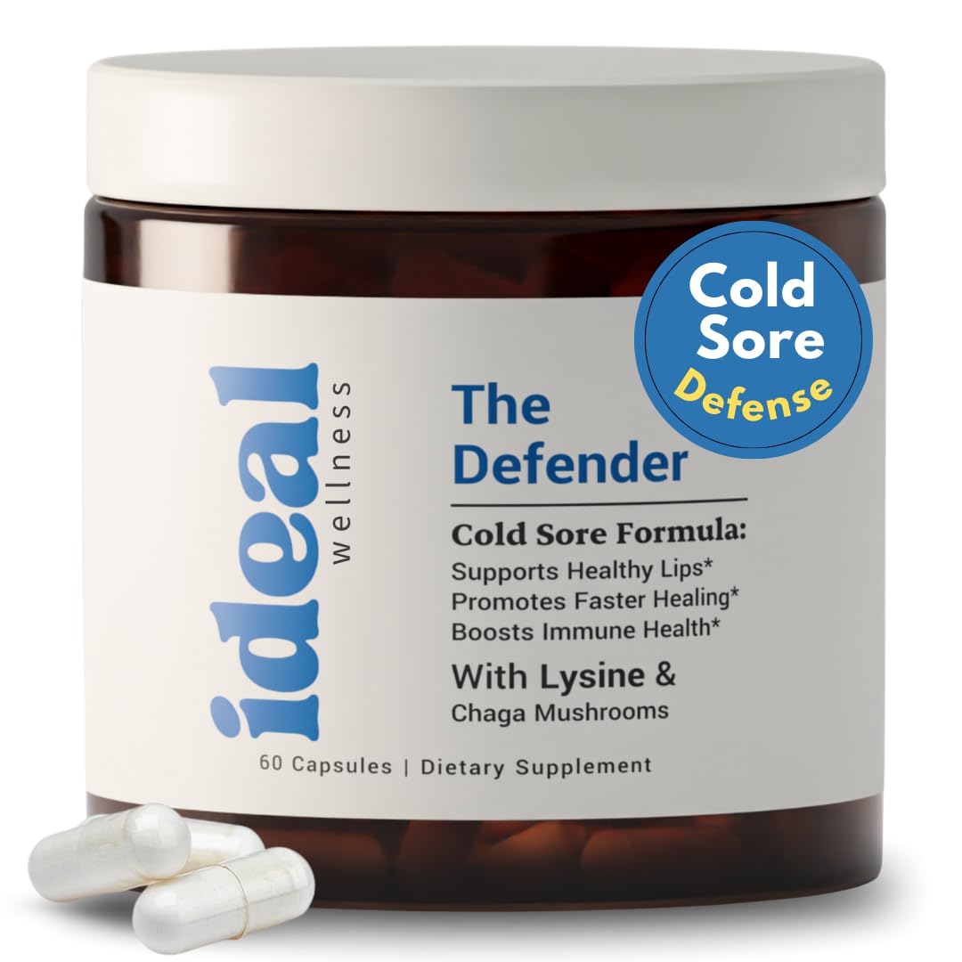 L-Lysine Cold Sore Treatment For Lips With Immune Support - L Lysine 1000mg Capsules, Chaga, Bee Propolis, Vitamin C, Zinc & Licorice Root Extract - Non-GMO, Vegetarian, 60 Capsules for Men and Women