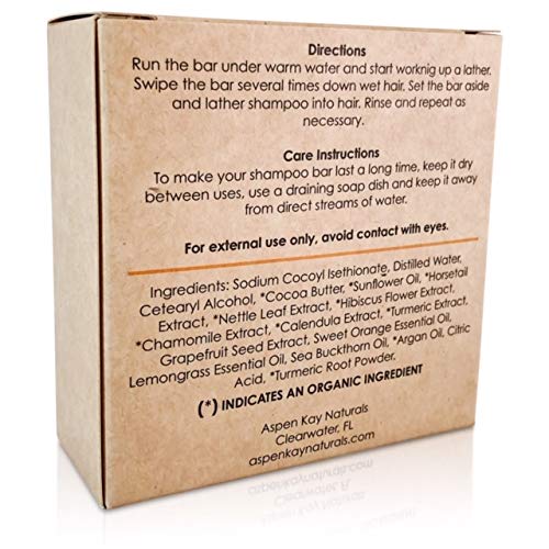 Solid Shampoo Bar, Made With Natural & Organic Ingredients, Sulfate-Free, Cruelty-Free & Vegan, All Hair Types, 3 Ounce Bar (2-Pack Lemongrass & Sweet Orange)