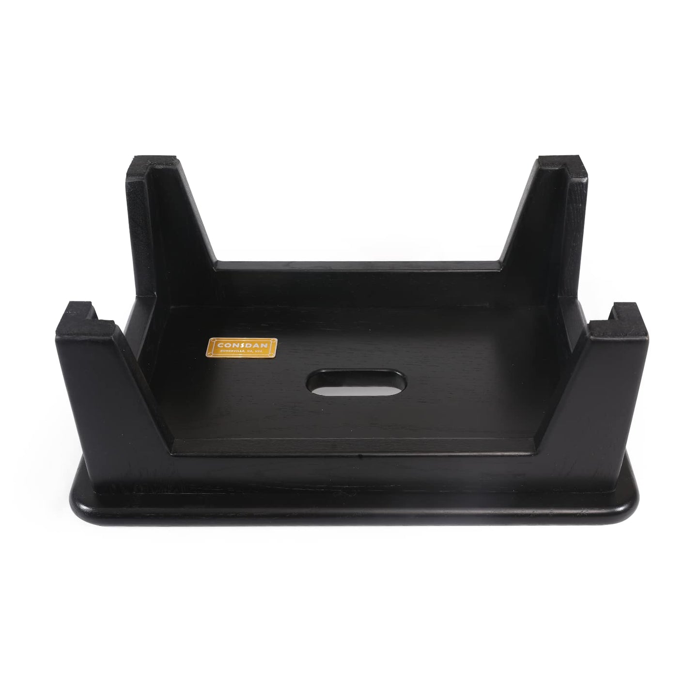 CONSDAN Step Stool for Bed - USA Grown Oak, Wooden Stool for Adults and Seniors, 6.5" High, Non-Slip Mat, No Assembly Needed, Solid Wood, Black Color