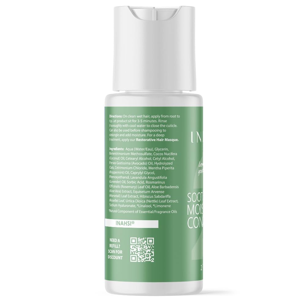 INAHSI Sample Pack | Gentle Cleansing Shampoo | Soothing Mint Conditioner | Curl Sculpting Glaze Strong Hold Gel | Hair Products for Naturally Curly Hair | Made in the USA