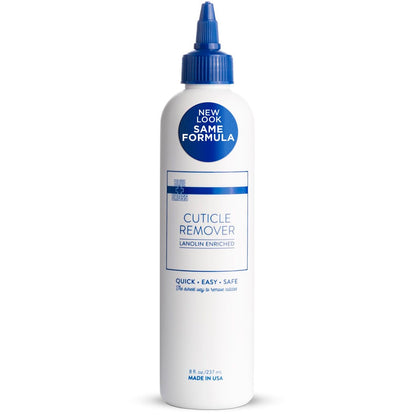 Blue Cross Cuticle Remover Liquid, Cuticle Softener for Nails, Professional Nail Care with Lanolin for Brittle Hang Nails, Hydrating, Moisturizing, Dry Cuticles, Made in USA, 8oz