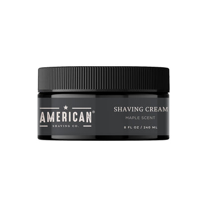 American Shaving Co. Maple Shaving Cream For Men 8 Oz, Made in USA, Easy Application, Quality Potent Ingredients, Non-GMO, GMP Certified, Cruelty-Free Products