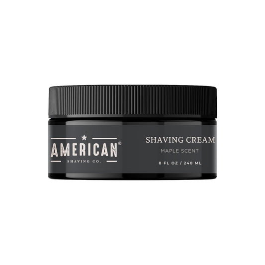 American Shaving Co. Maple Shaving Cream For Men 8 Oz, Made in USA, Easy Application, Quality Potent Ingredients, Non-GMO, GMP Certified, Cruelty-Free Products