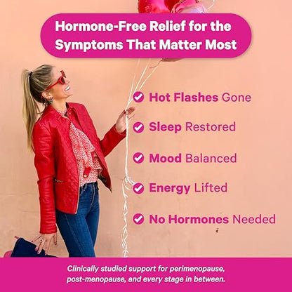 Pink Stork Menopause Supplements for Women - Hot Flash, Cortisol, Stress Support - Perimenopause - 9 Clinically-Studied Herbs - Ashwagandha, Vitex, Maca Root, Black Cohosh - 60 Capsules